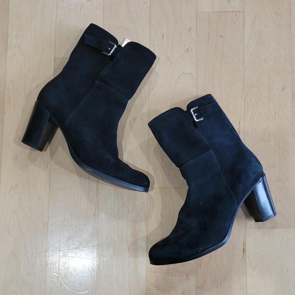 Jones New York Byberry Black Suede Midcalf Boots Ladies Size 6